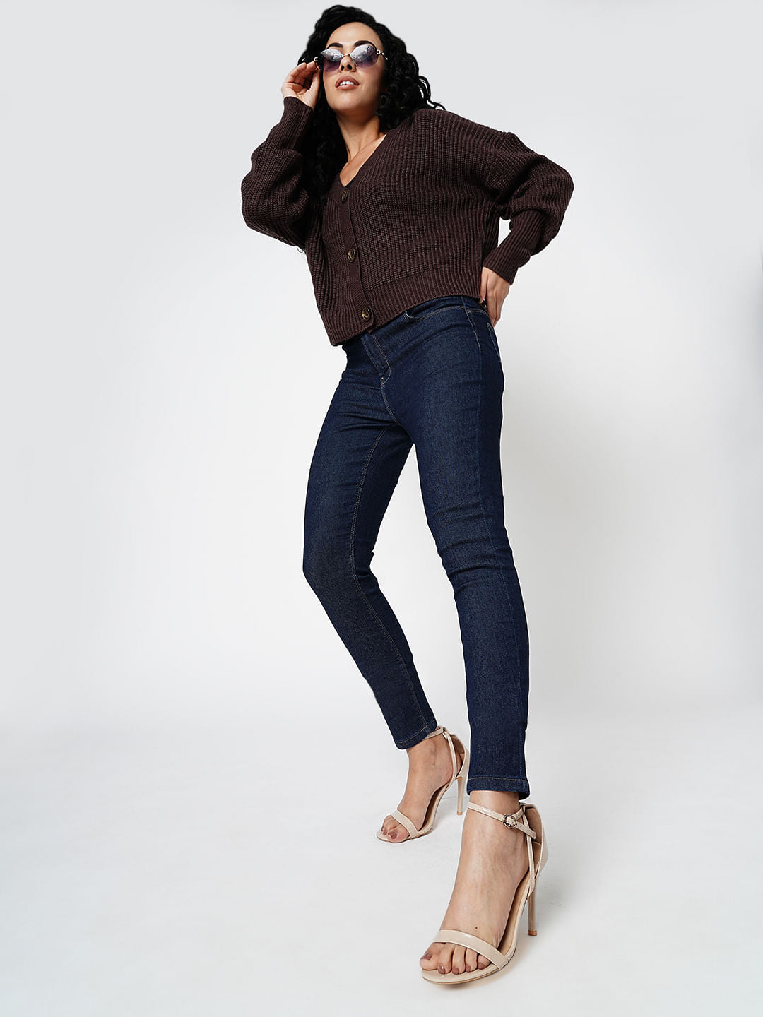 I.Scenery By Vero Moda Dark Blue Mid Rise Wendy Skinny Jeans