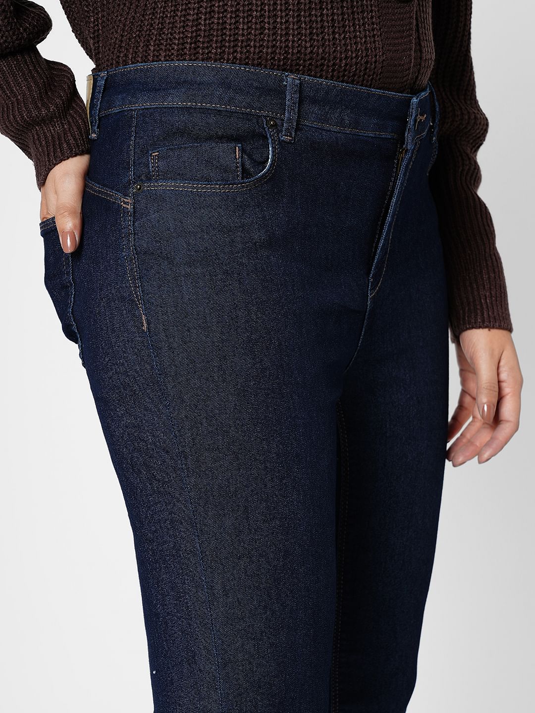 I.Scenery By Vero Moda Dark Blue Mid Rise Wendy Skinny Jeans