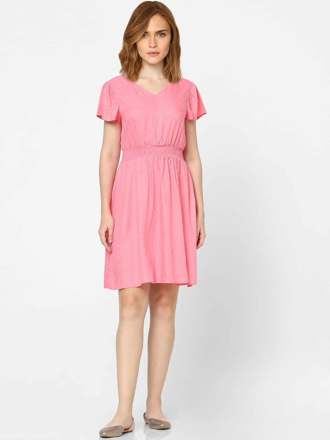 Pink Fit & Flare Dress