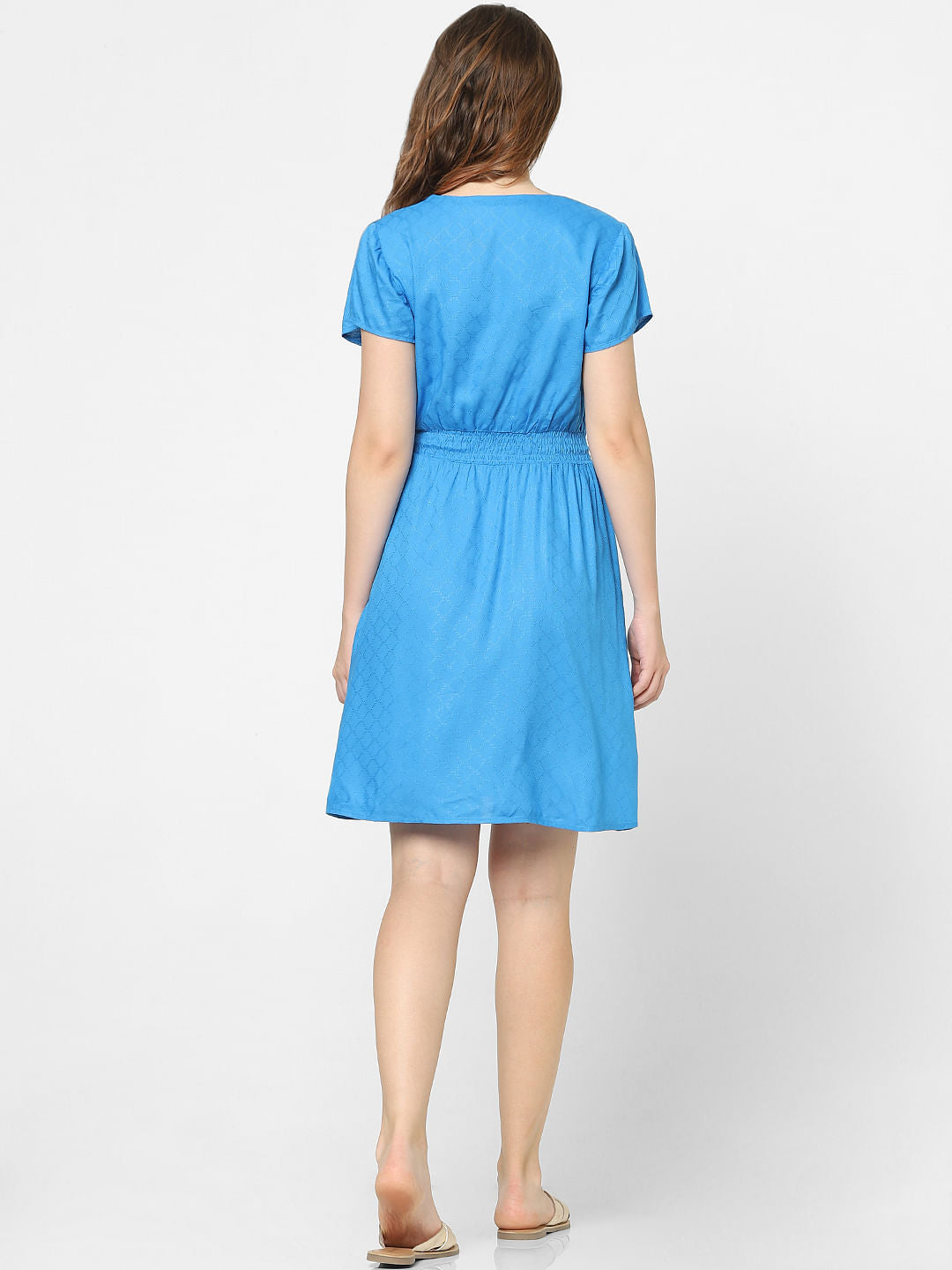 Blue Fit & Flare Dress