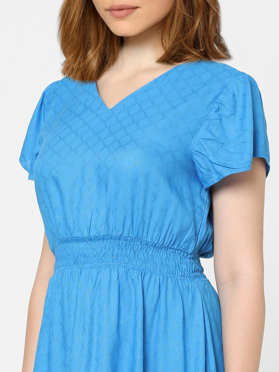 Blue Fit & Flare Dress