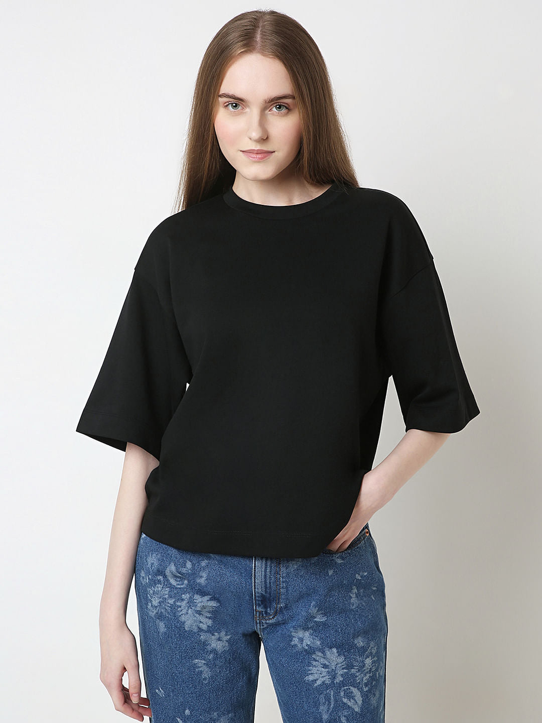 Black Relaxed Fit Top