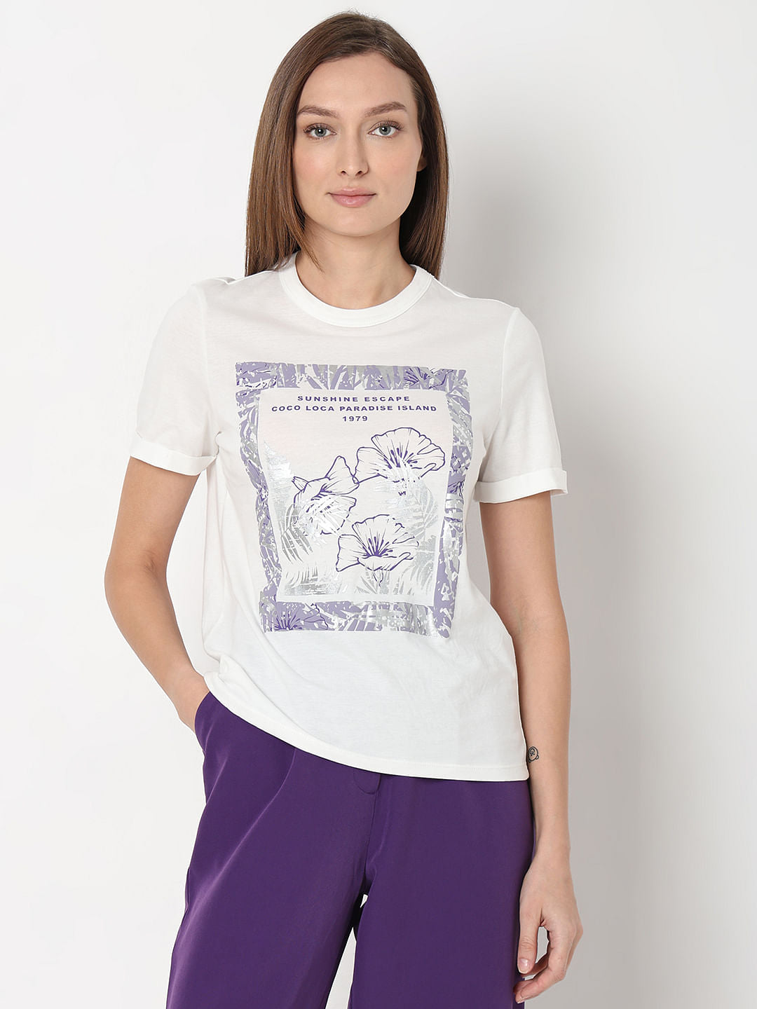 White Printed T-Shirt