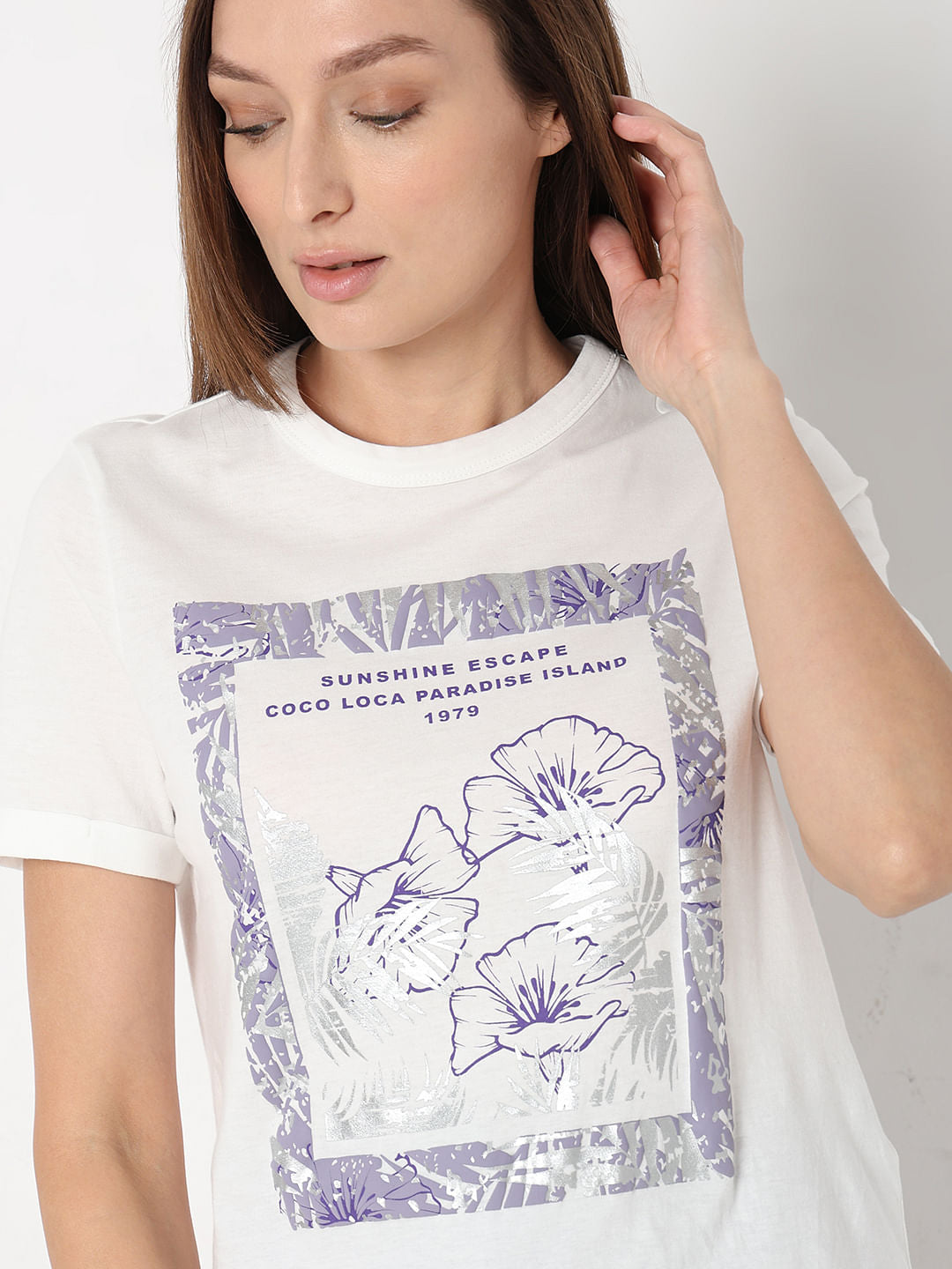 White Printed T-Shirt