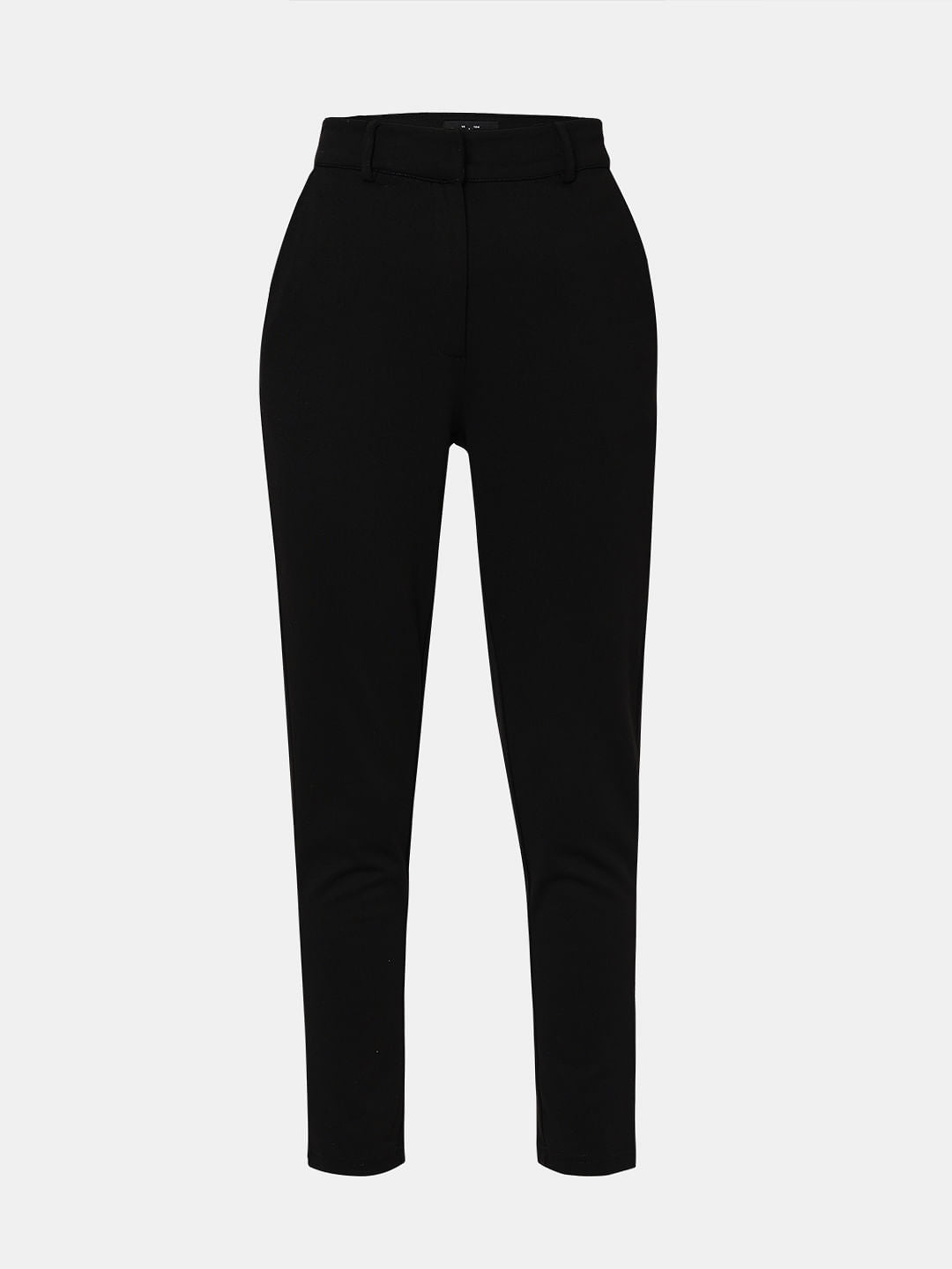 Black Mid Rise Formal Pants
