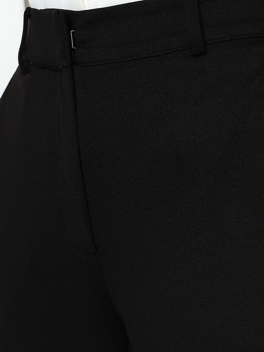 Black Mid Rise Formal Pants