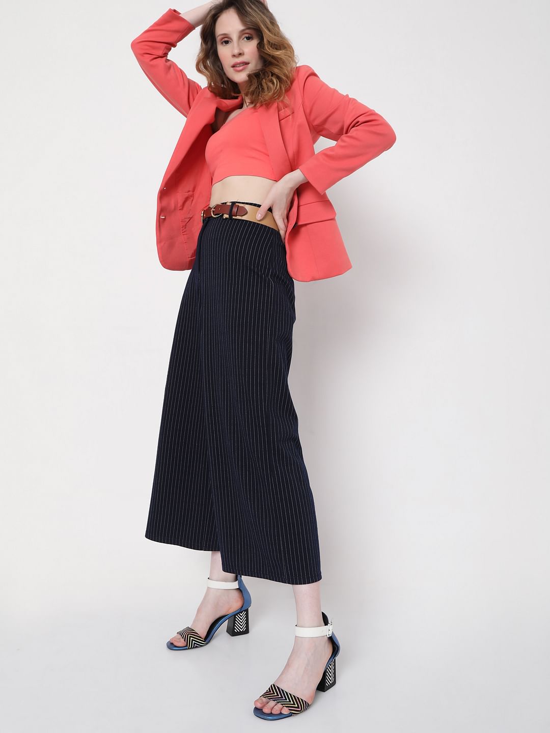 Blue Striped Culottes