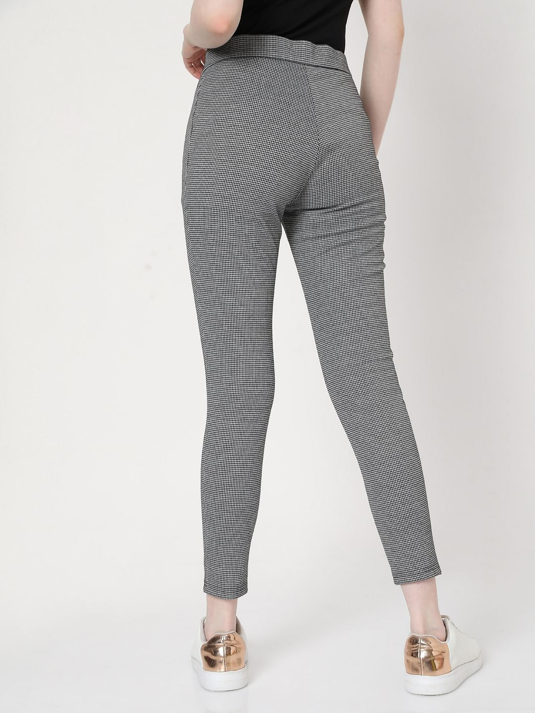 Black High Rise Houndstooth Jeggings