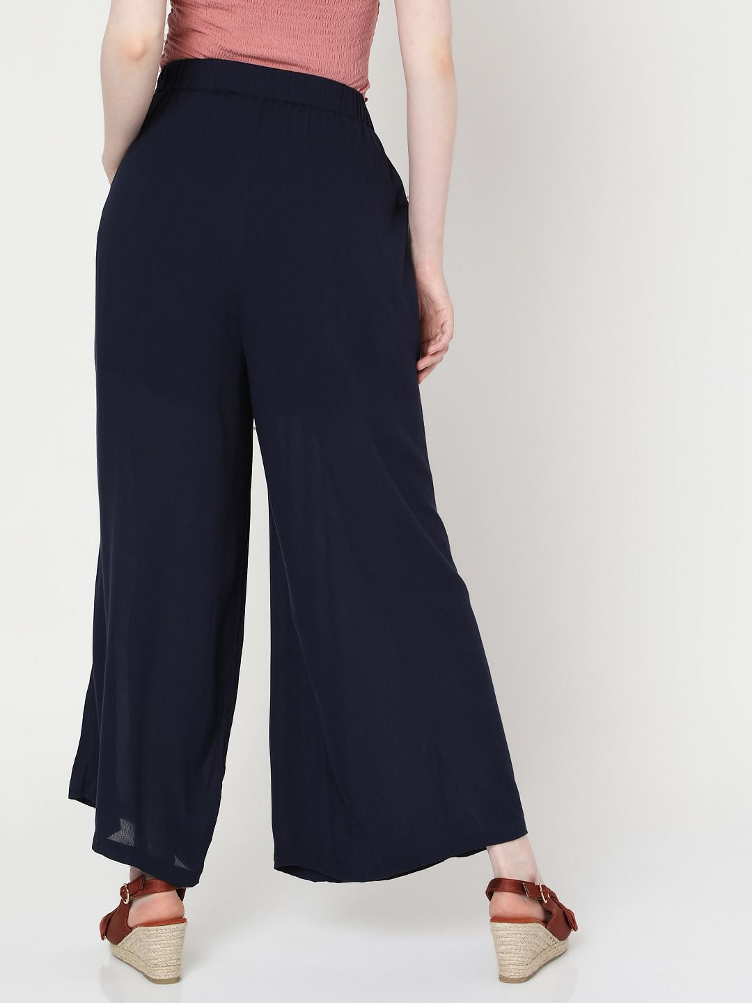 Blue Tie Up Pants