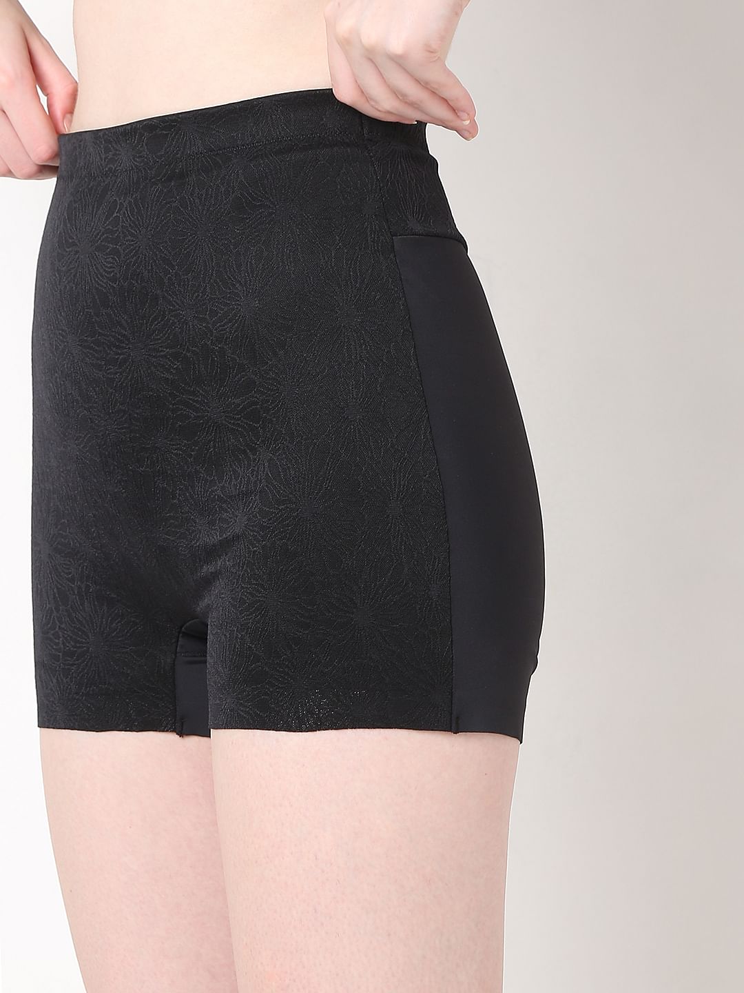 Intimates Black Textured Thigh Shaper