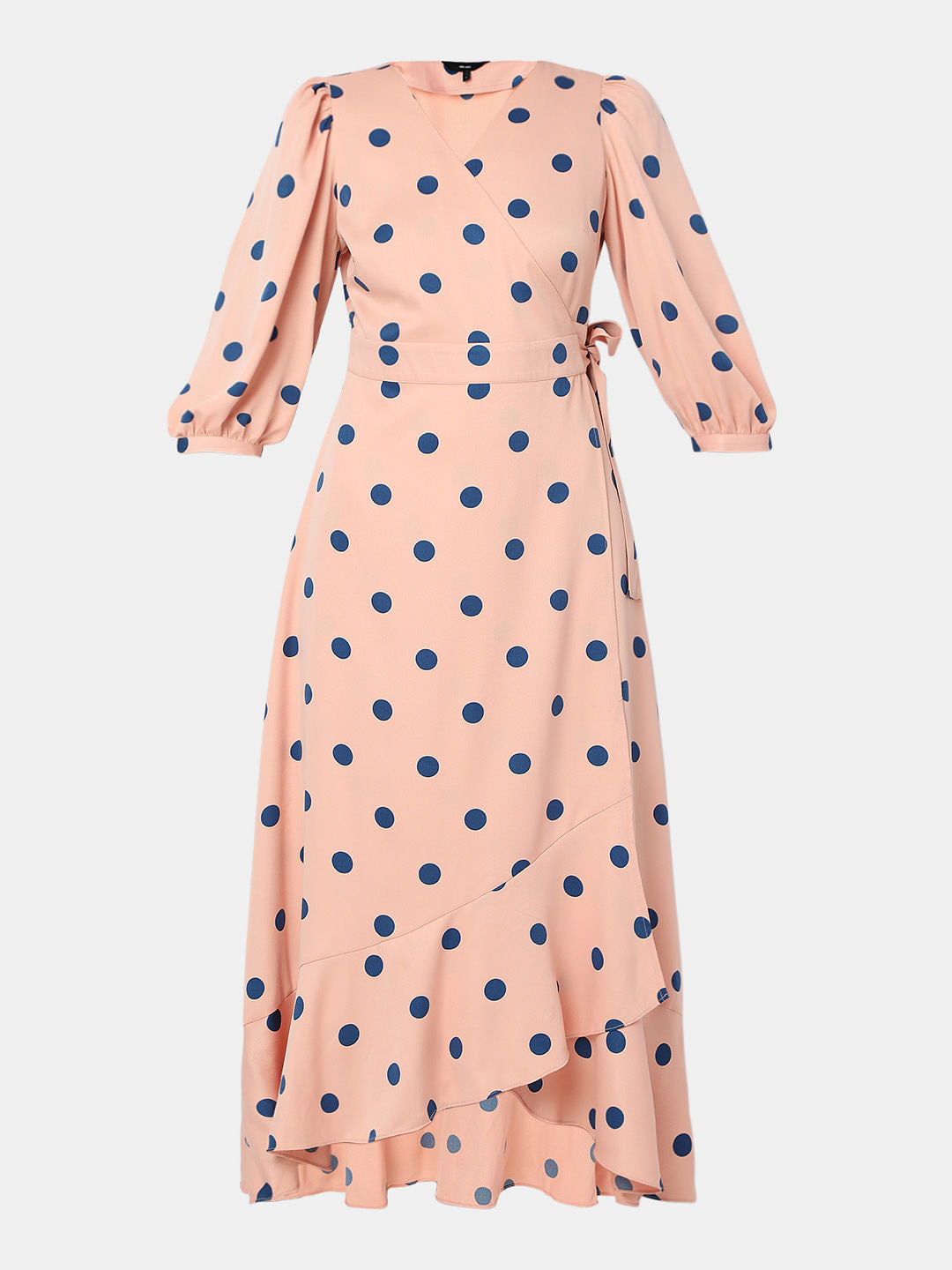 Pink Polka Dot Midi Dress