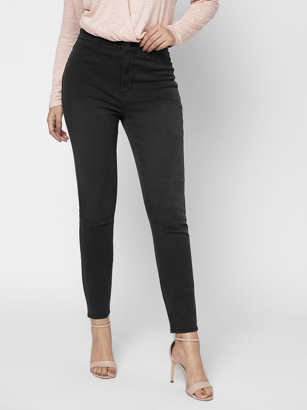 I.Scenery By Vero Moda Grey High Rise Wendy Skinny Jeans