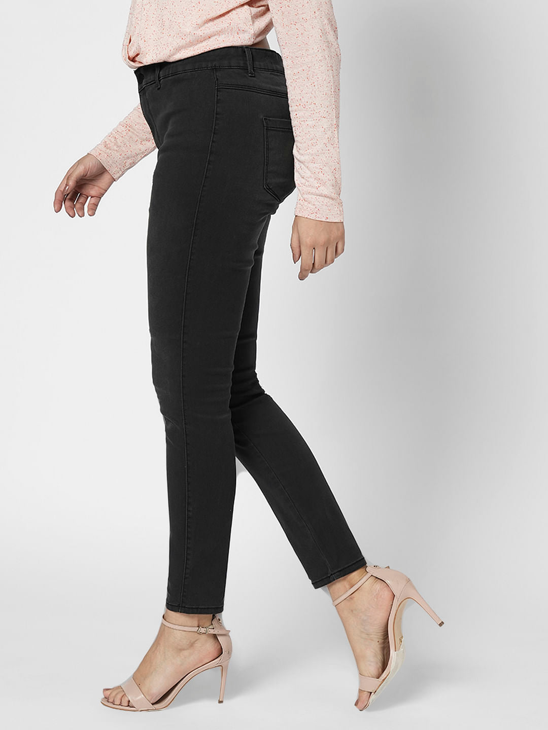 I.Scenery By Vero Moda Grey High Rise Wendy Skinny Jeans