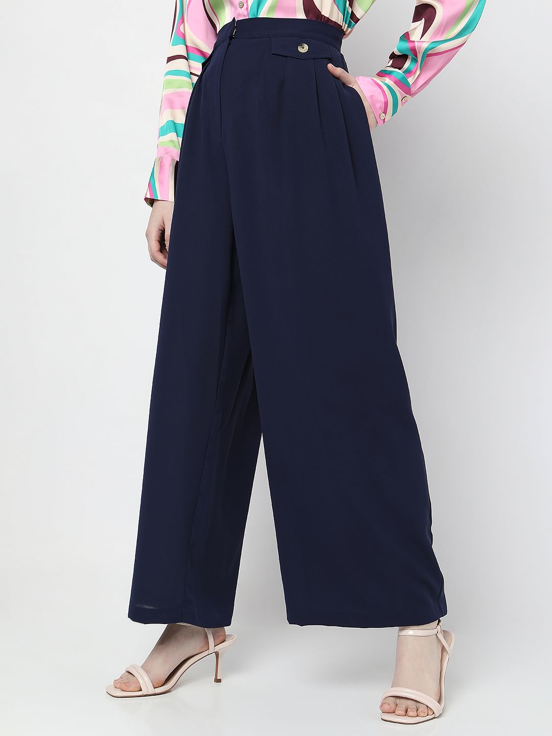 Navy Blue High Rise Pants