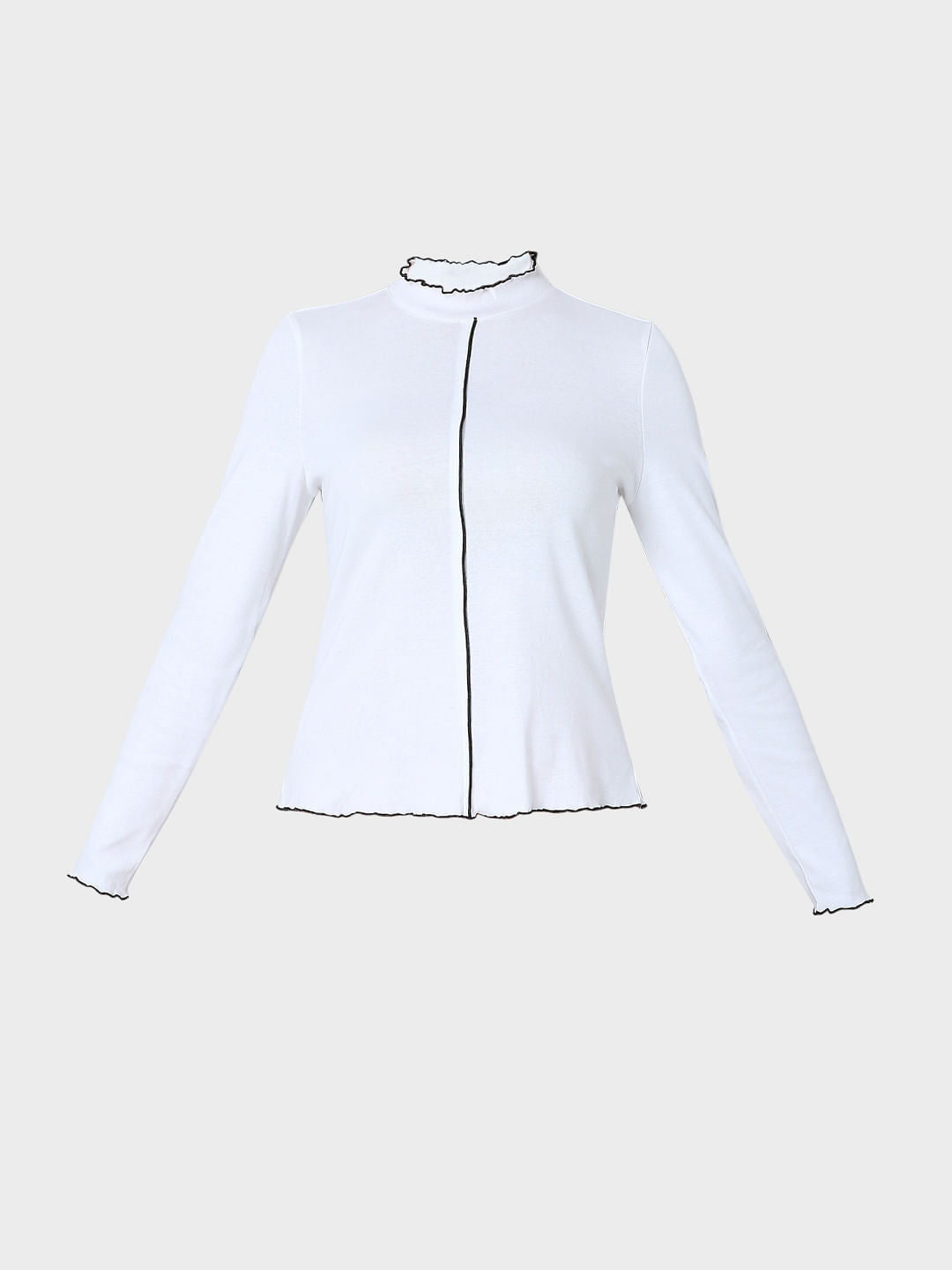 White Contrast Tipping Top