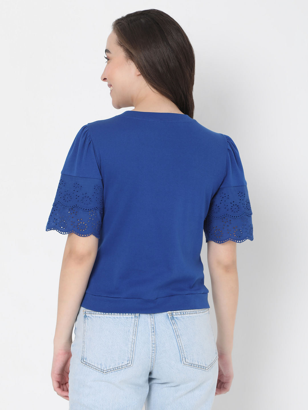 Blue Schiffli T-Shirt