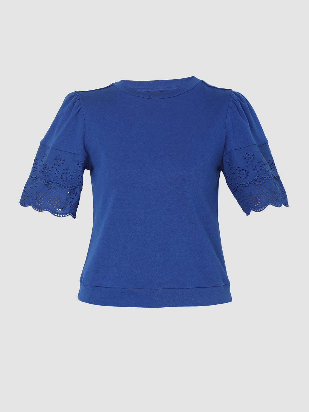 Blue Schiffli T-Shirt