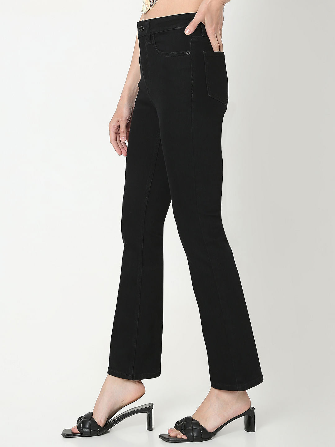 Black High Rise Petra Bootcut Jeans