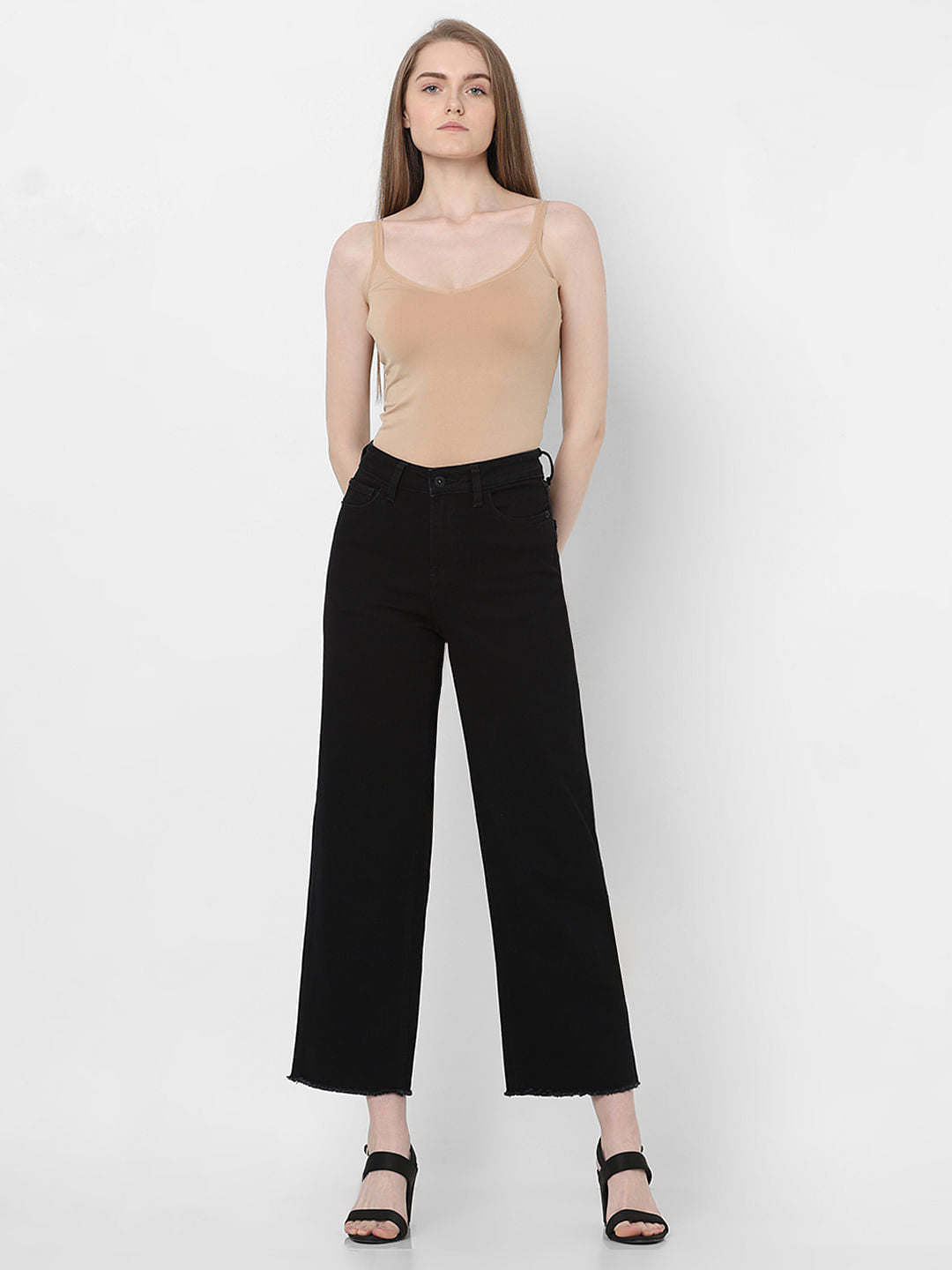 Black High Rise Zoey Wide Leg Jeans