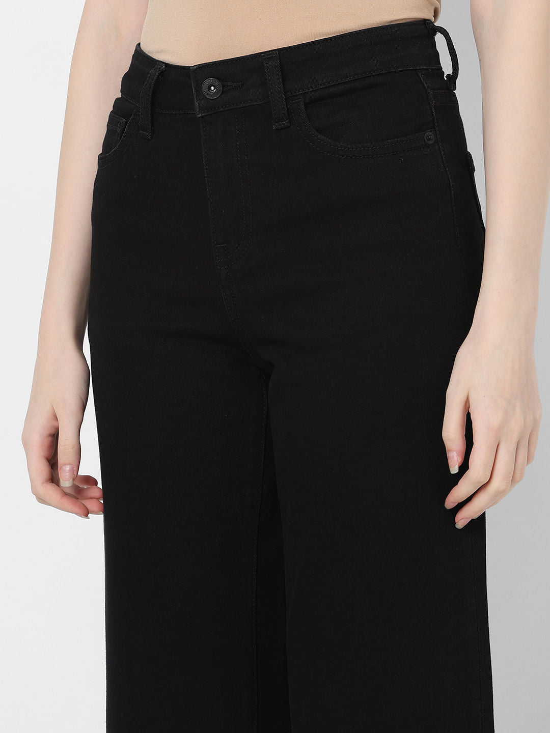 Black High Rise Zoey Wide Leg Jeans