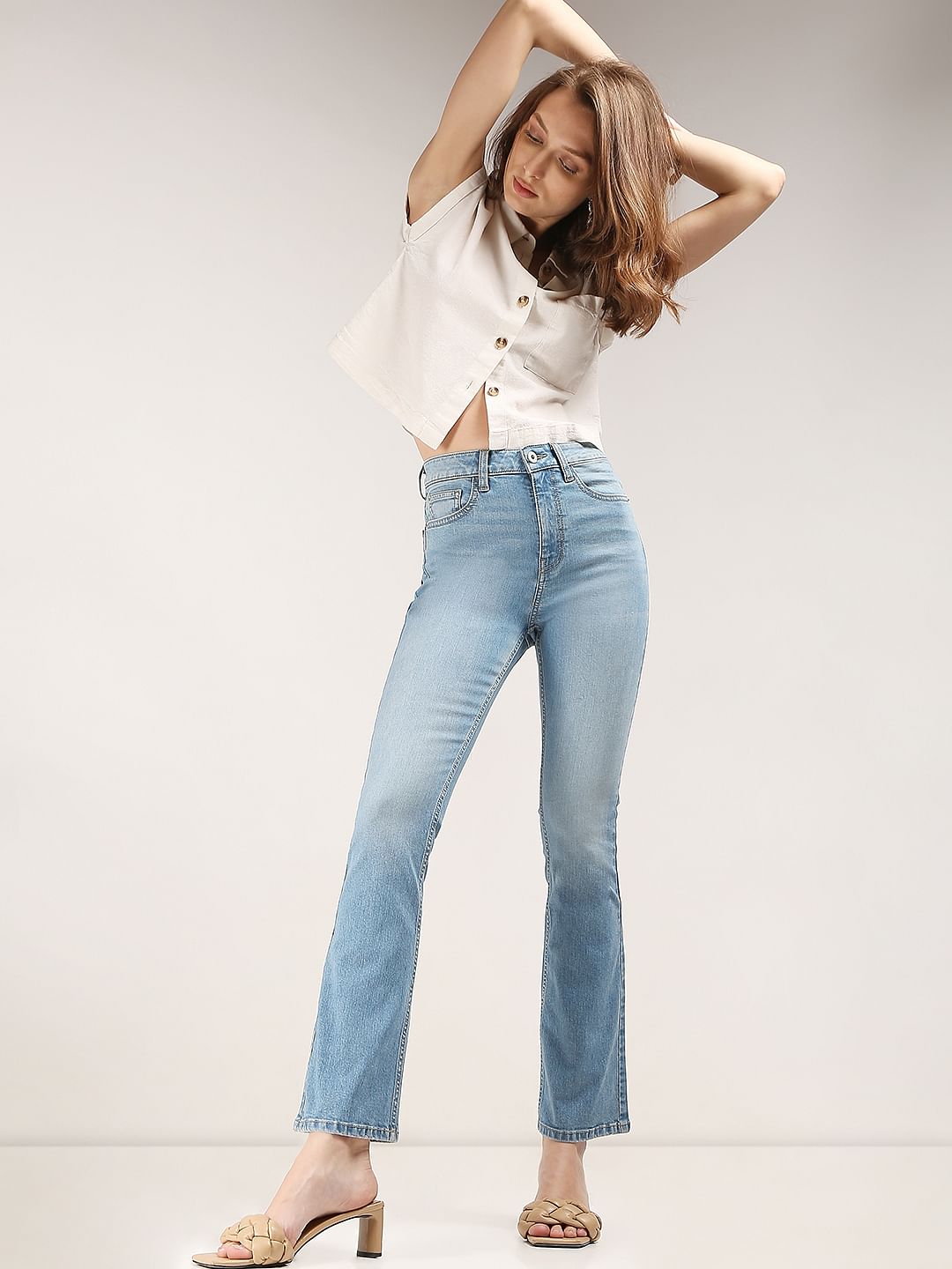 Light Blue High Rise Petra Bootcut Jeans