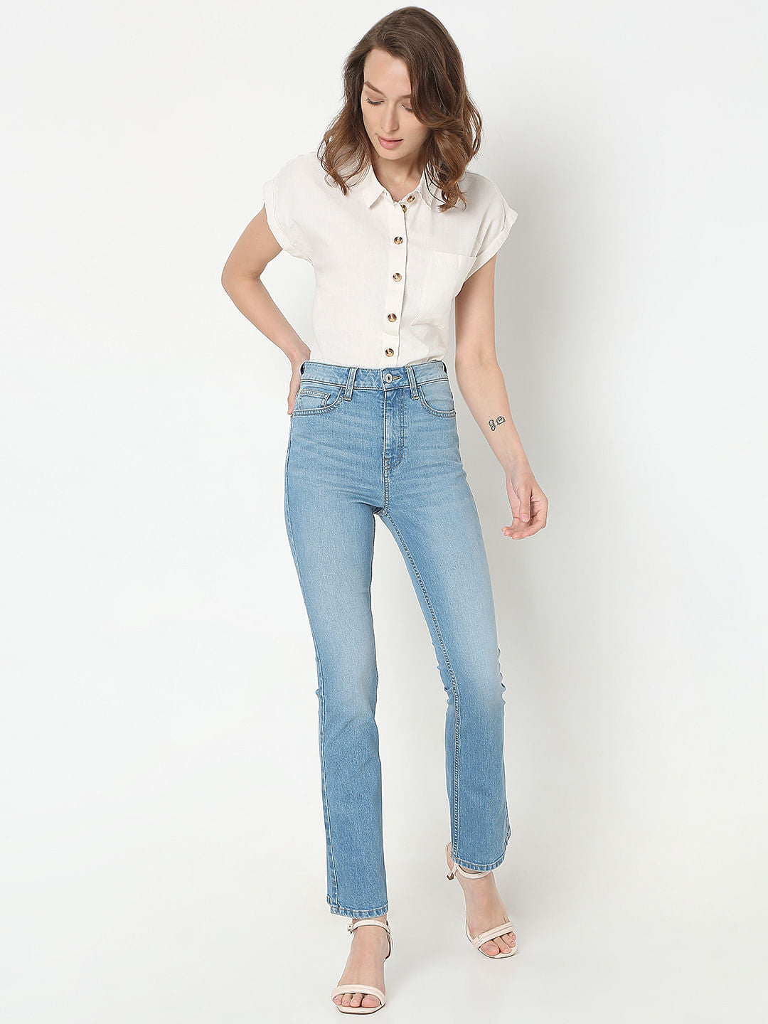 Light Blue High Rise Petra Bootcut Jeans