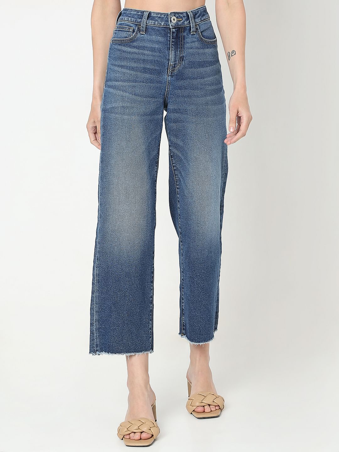 Dark Blue High Rise Zoey Wide Leg Jeans