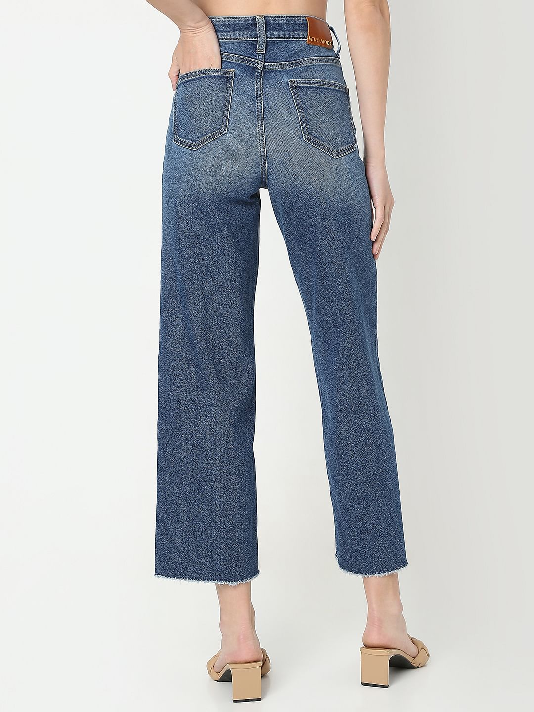 Dark Blue High Rise Zoey Wide Leg Jeans