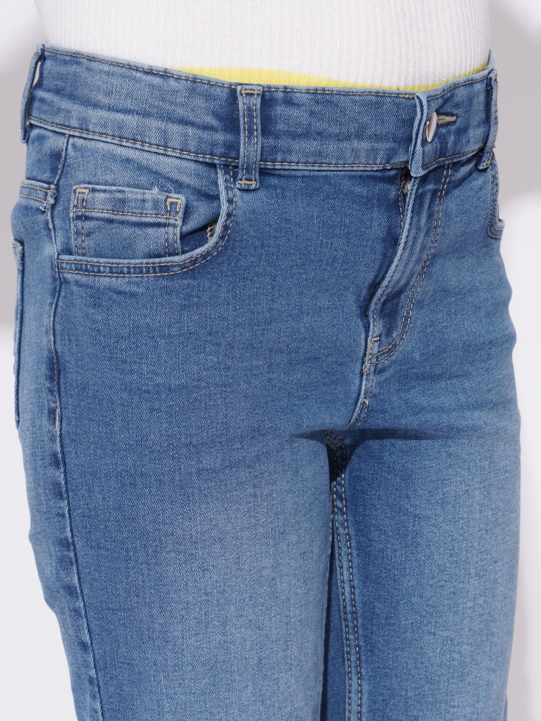 Girls Blue Bootcut Jeans