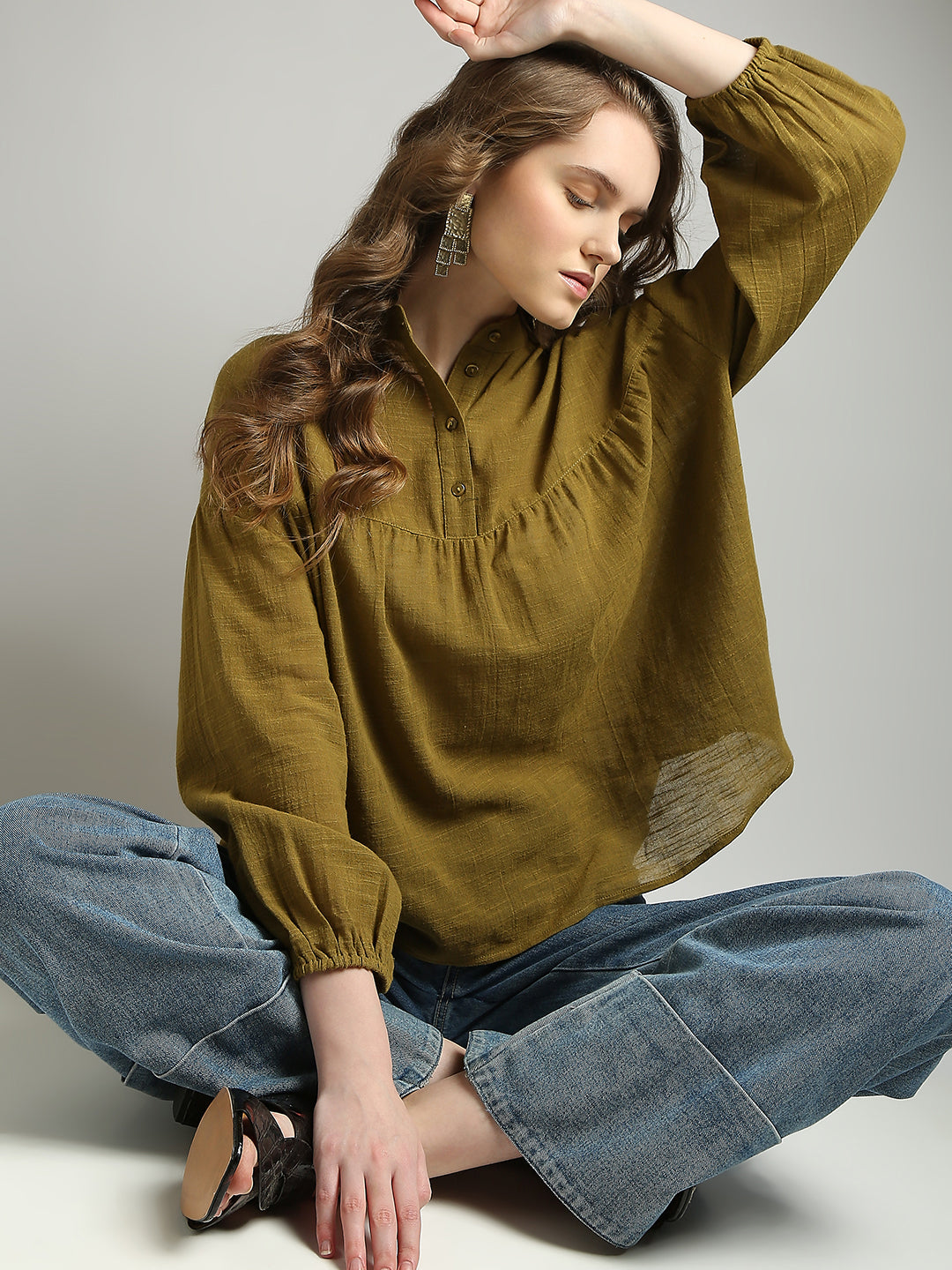 Olive Cotton Top