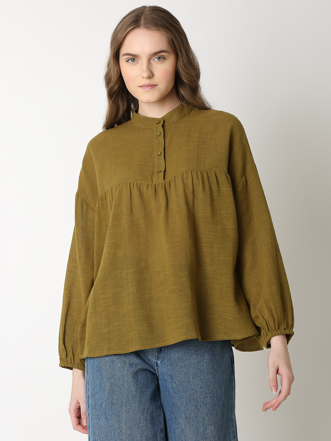 Olive Cotton Top