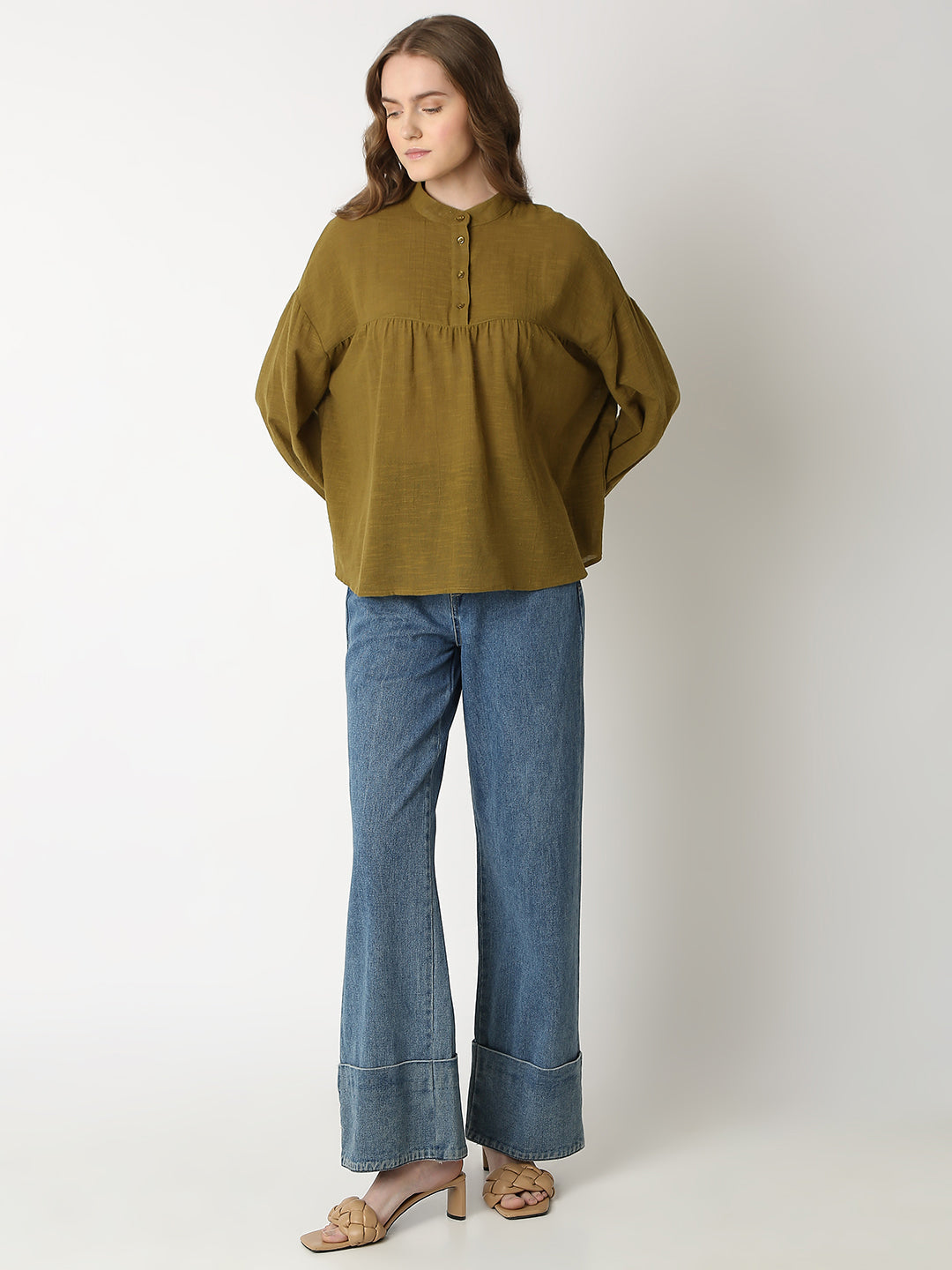 Olive Cotton Top