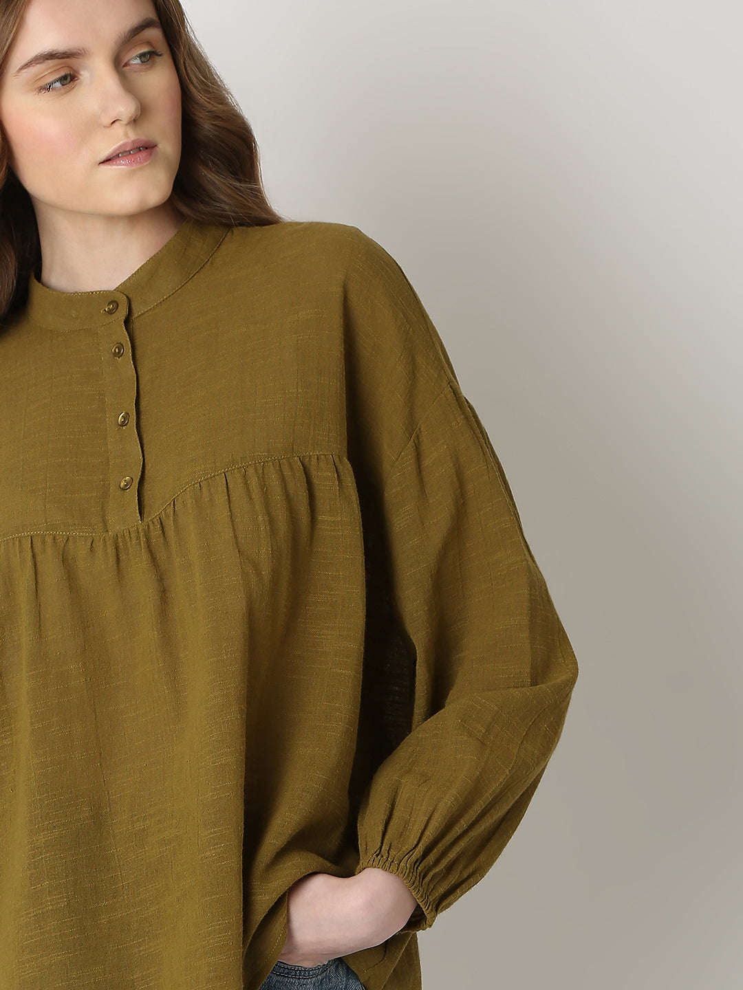 Olive Cotton Top