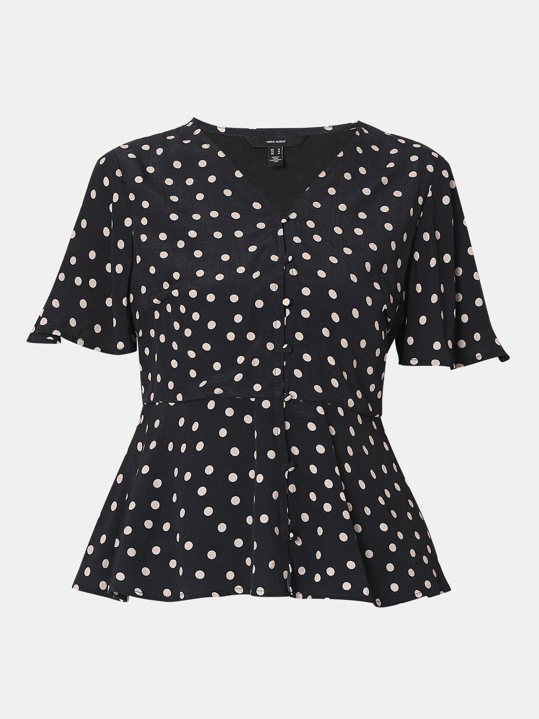 Polka Dot Peplum Top