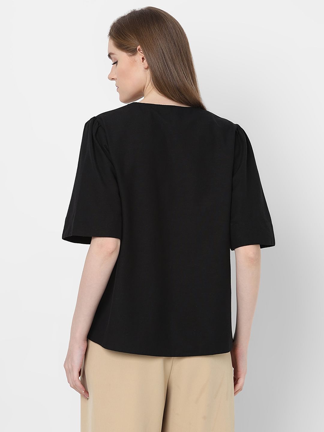 Black Embroidered Top