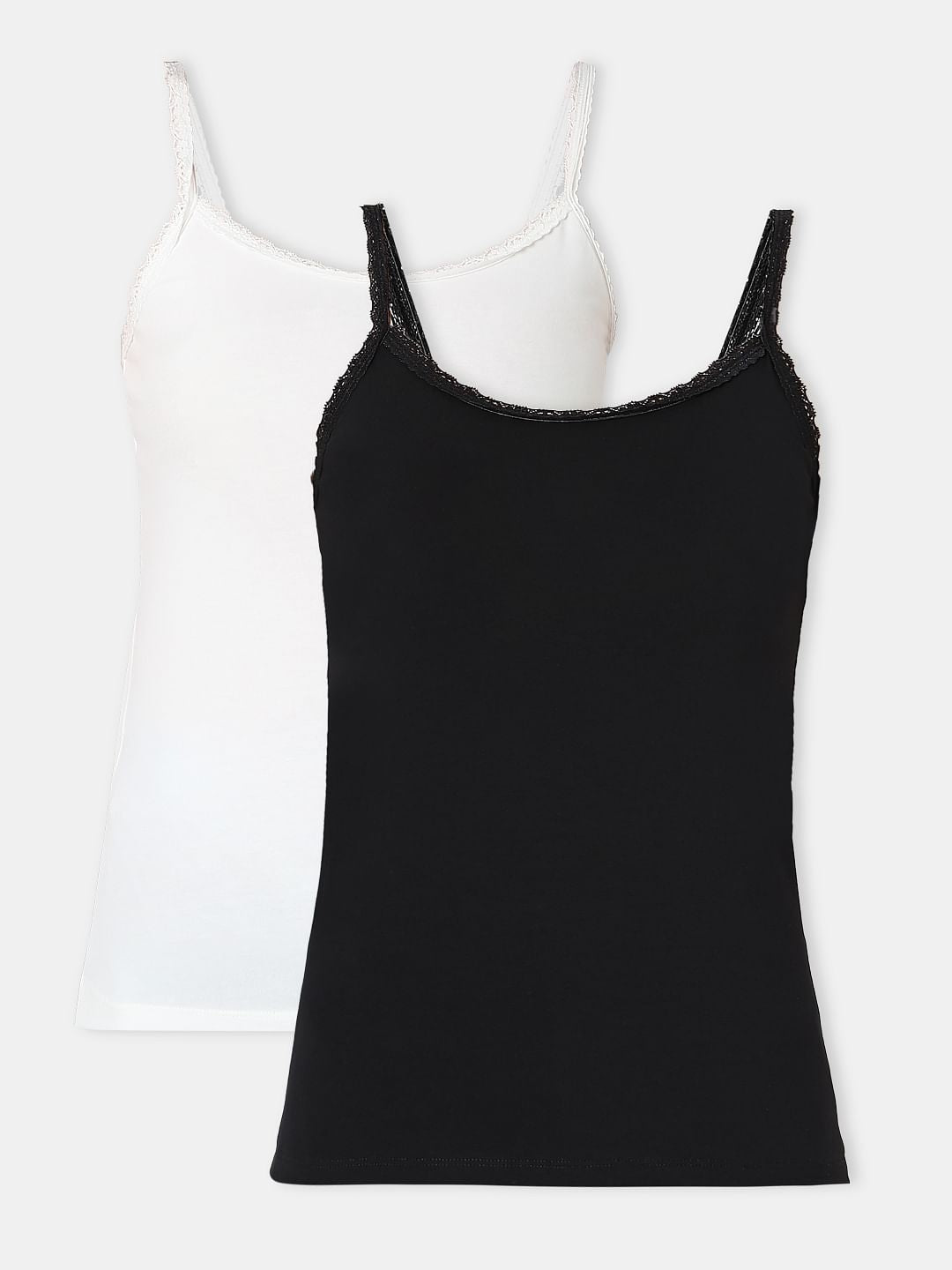 Intimates Pack Of 2 Black & White Camisoles