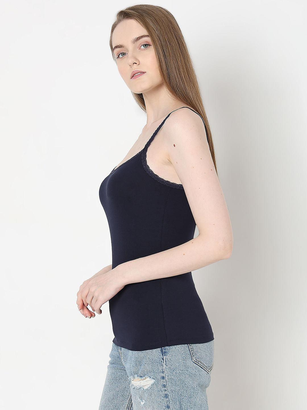 Intimates Pack Of 2 Navy Blue & Pink Camisoles