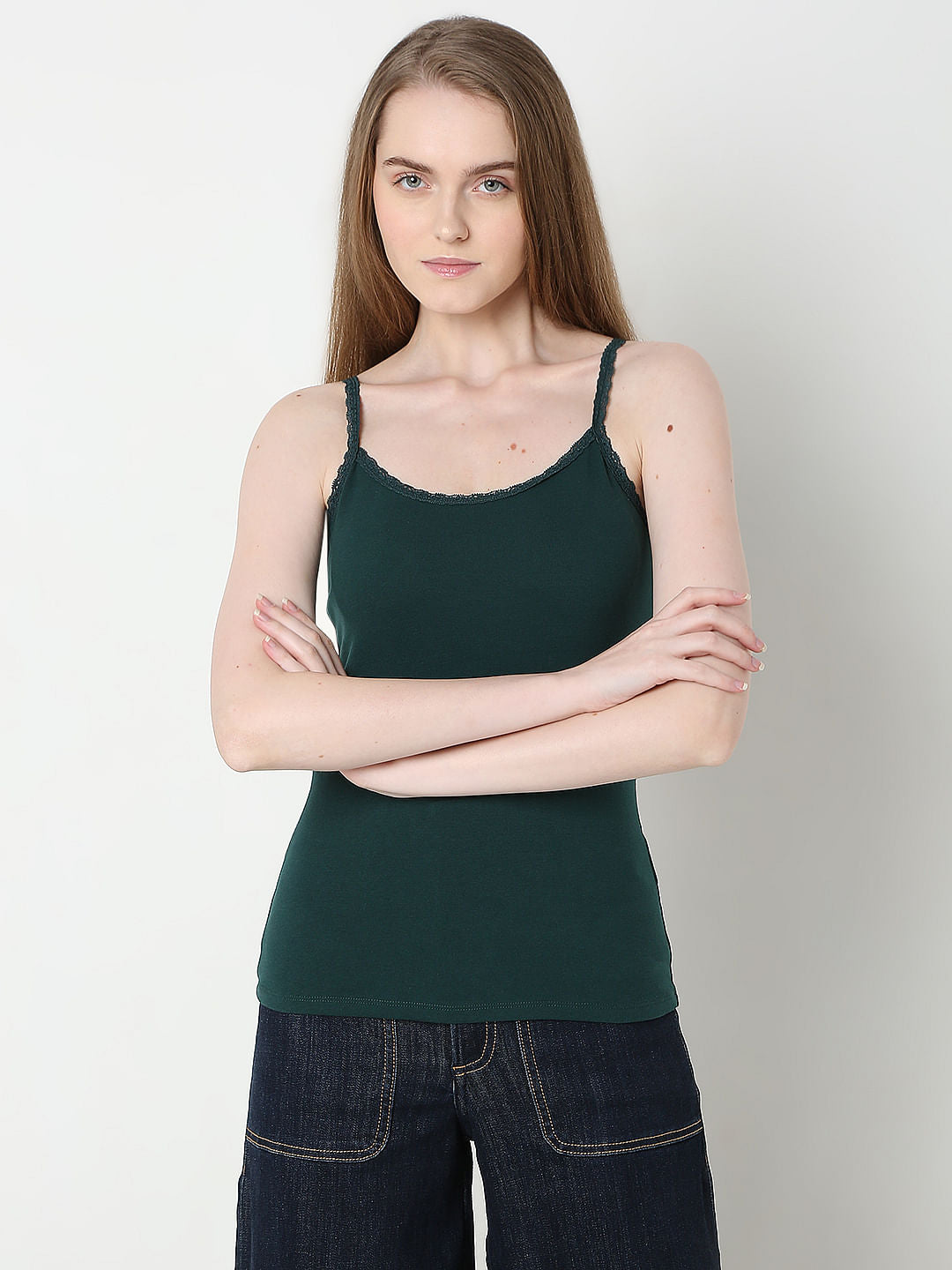 Intimates Pack Of 2 Light Blue & Green Camisoles