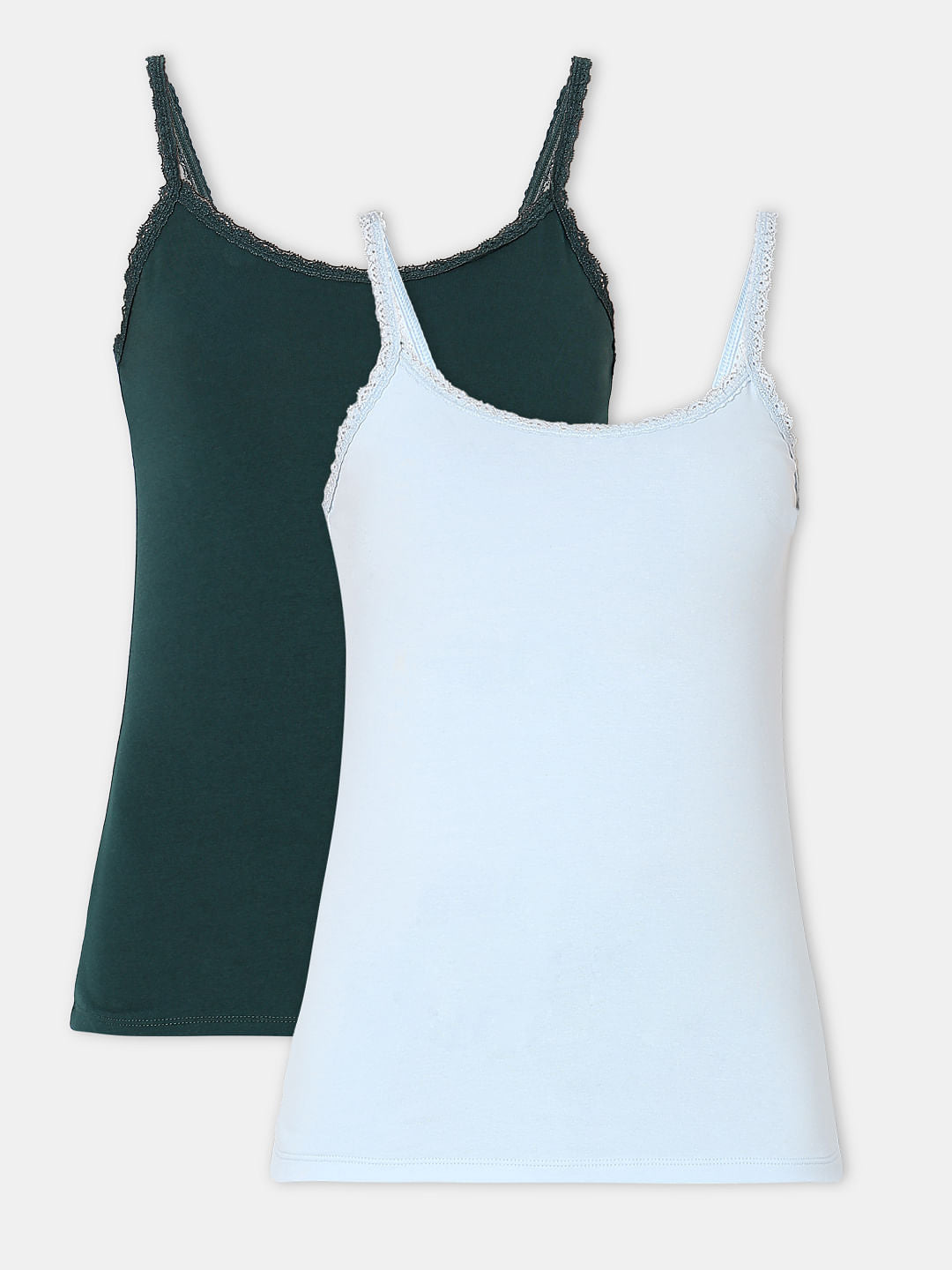 Intimates Pack Of 2 Light Blue & Green Camisoles