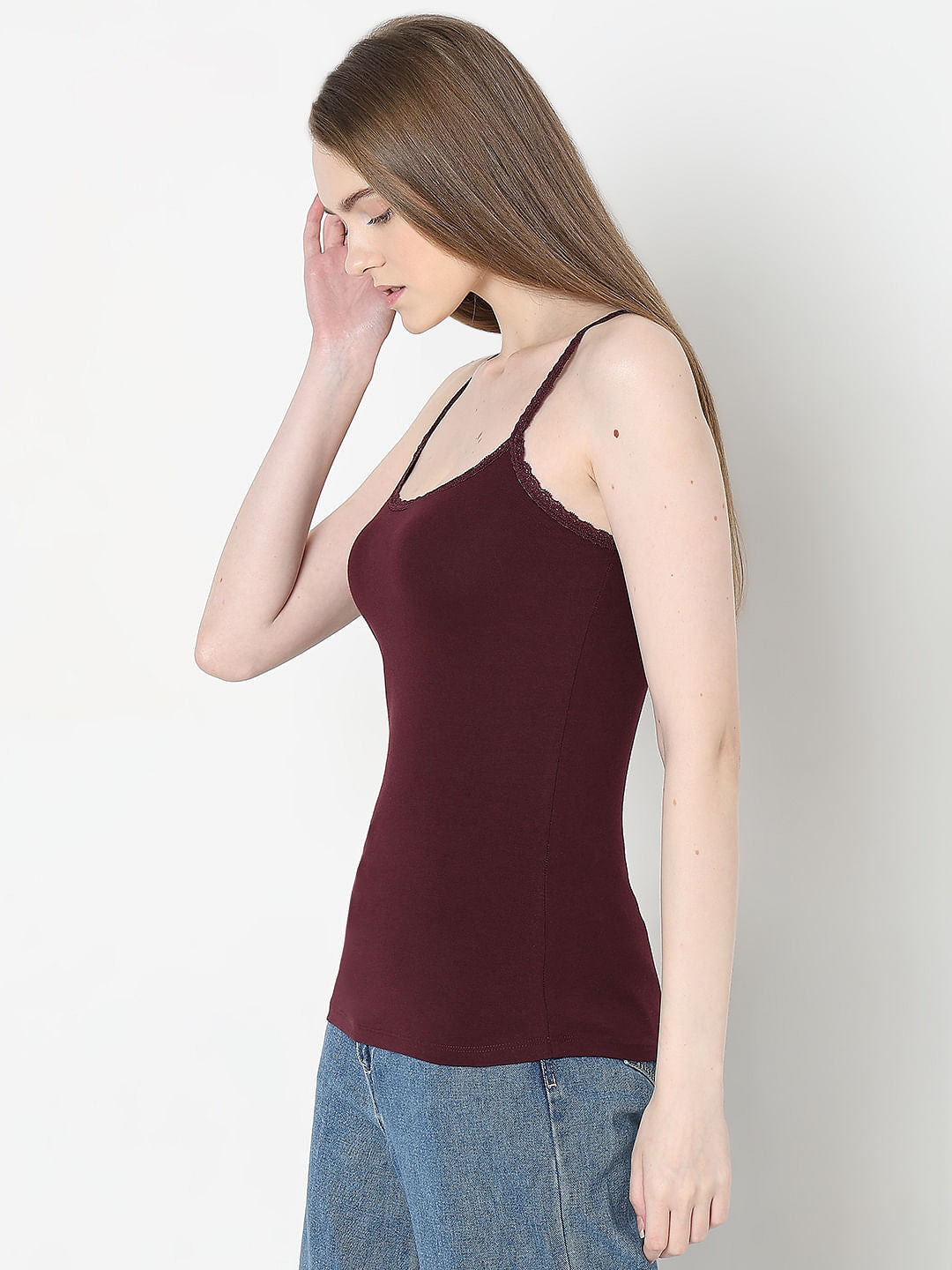 Intimates Pack Of 2 Maroon & Green Camisoles