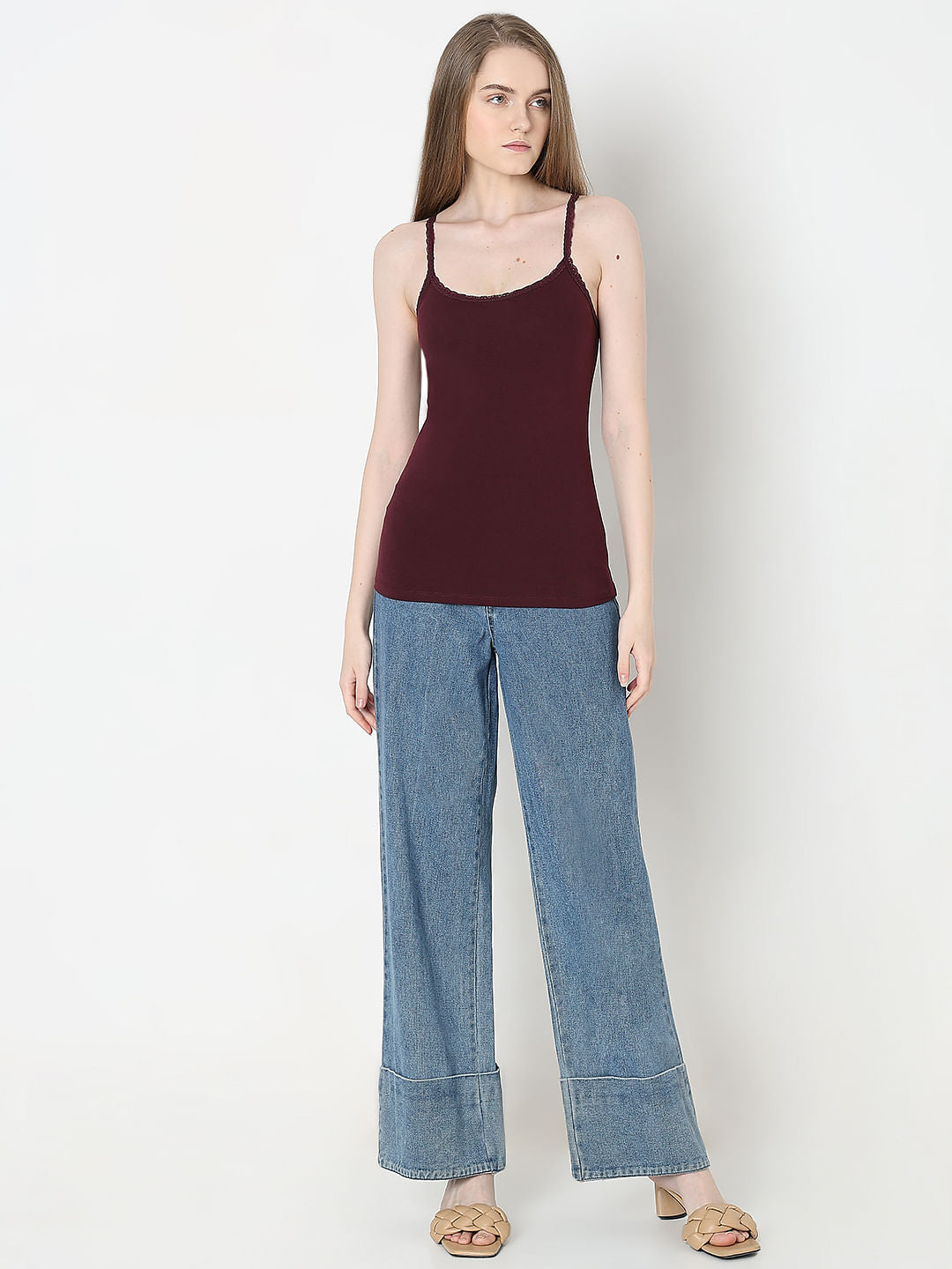 Intimates Pack Of 2 Maroon & Green Camisoles