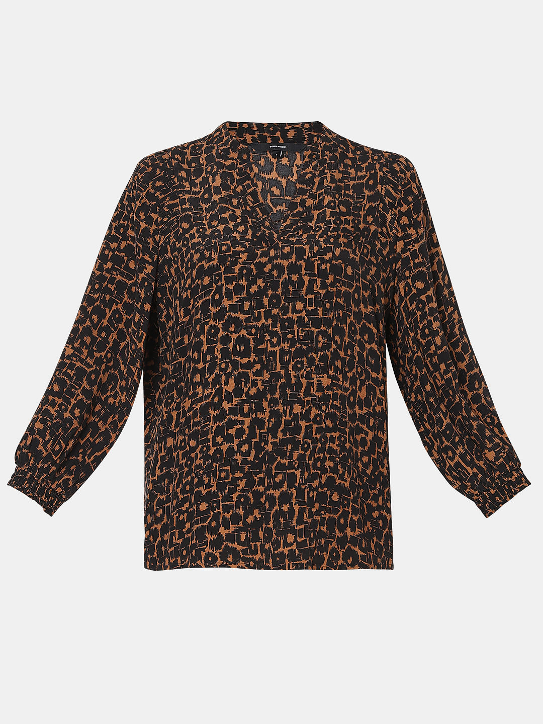 Brown Printed Top