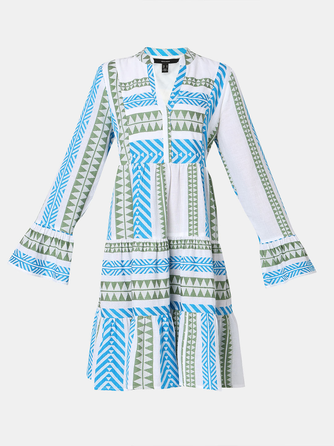 Blue Abstract Print Dress
