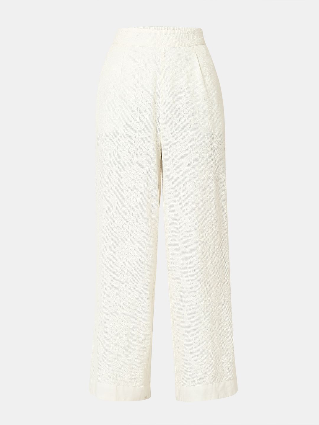 Off-White Textured Co-Ord Set Culottes