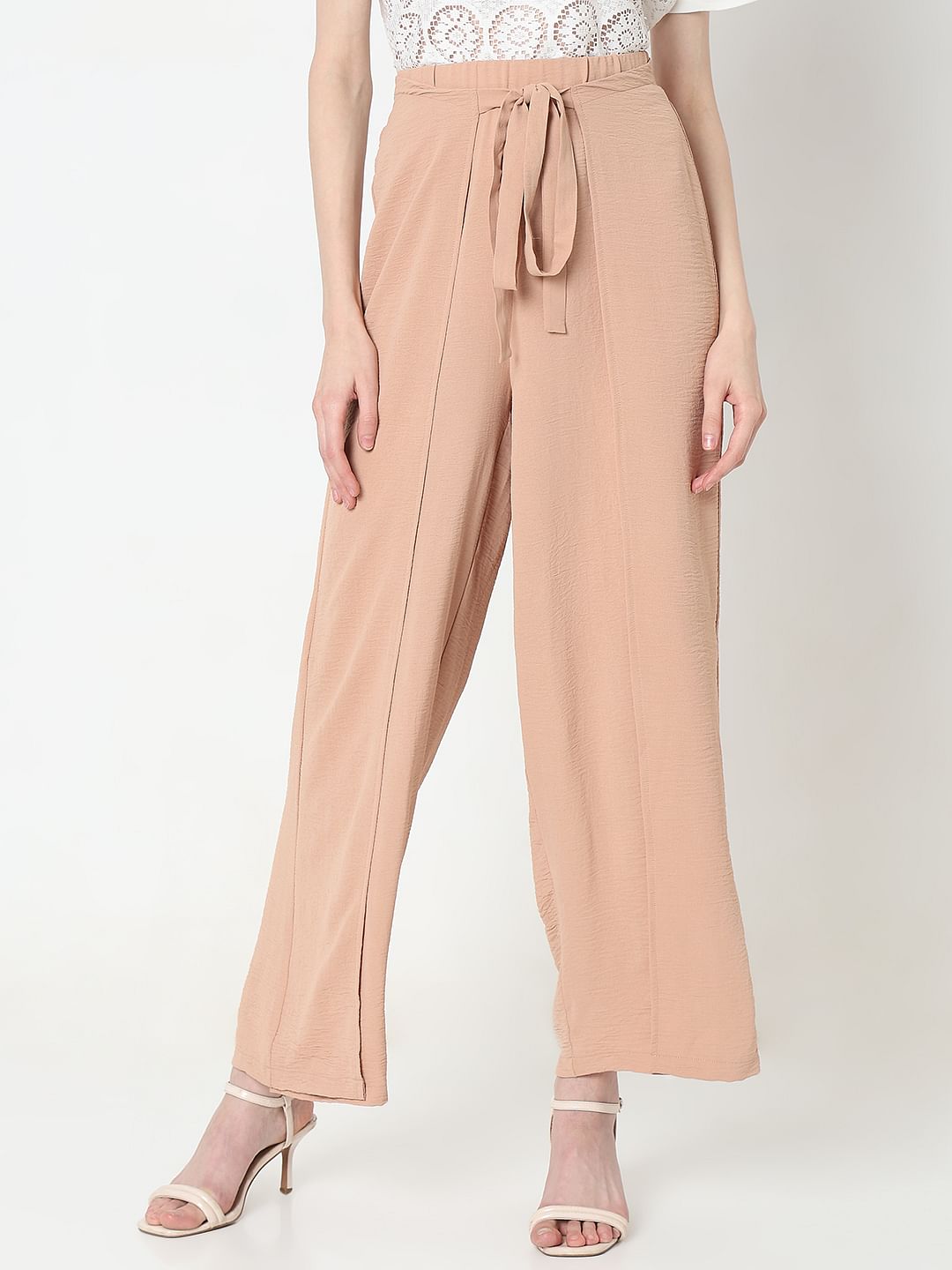 Nude High Rise Flared Pants
