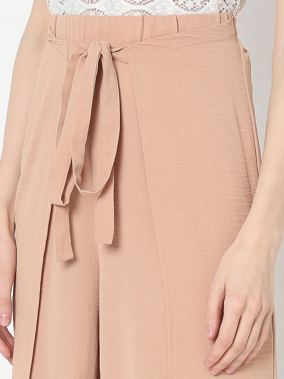 Nude High Rise Flared Pants