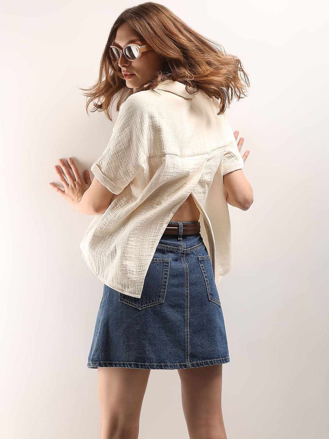 Off-White Short Sleeves Cotton Shirt