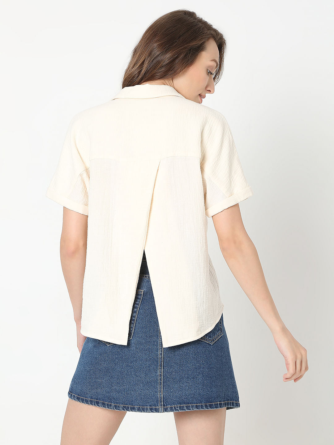 Off-White Short Sleeves Cotton Shirt