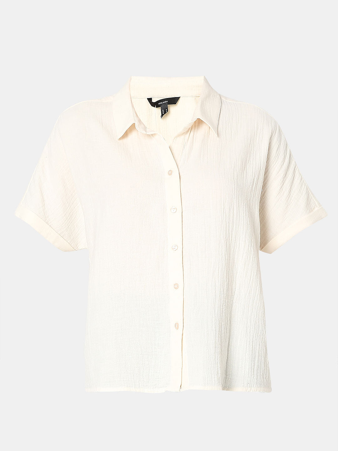 Off-White Short Sleeves Cotton Shirt