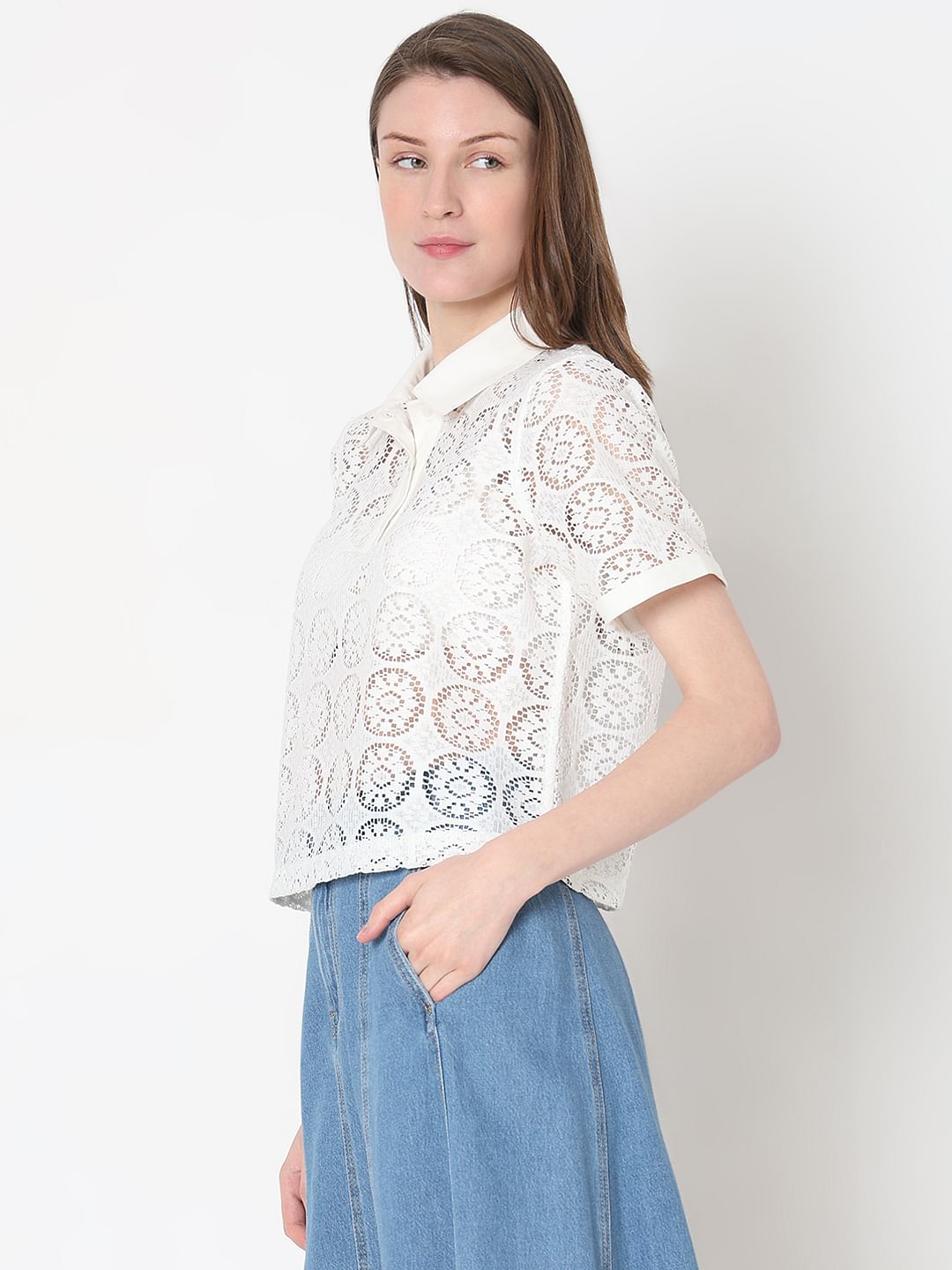 White Lace Polo